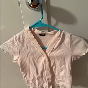 Brandy Melville Cream Button-Up Top
